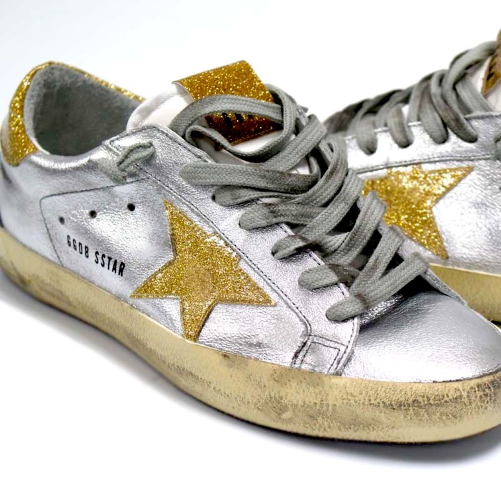 GOLDEN GOOSE Deluxe Superstar Metallic Shoes Sz 5 - Picture 2 of 8